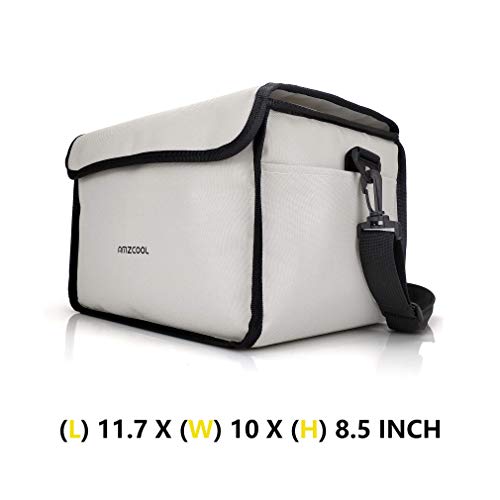 Insulated Drink Carrier - Keep Drink Cold & Food Hot, Reusable Caddy with Dividers & Clear Pocket