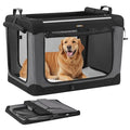 Feandrea Collapsible Dog Crate, 36-Inch Portable Dog Travel Crate for Large Dogs, Oxford Fabric Pet Carrier with 4 Mesh Doors, Handles, Storage Pocket, Water Bottle Holder, Ink Black UPDC019B01 - size: XL（36"L x 25"W x 25"H)
