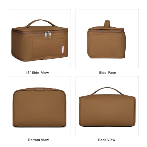 NOL Natural Organic Lifestyle Small Lunch Bag Mini Lunch Box Insulated Lunch Bag for Men/Women Leakproof Cooler Tote Bag Lightweight Nylon Waterproof Lunch Box For Work,Brown - color: Brown, size: Medium(5 Liters)