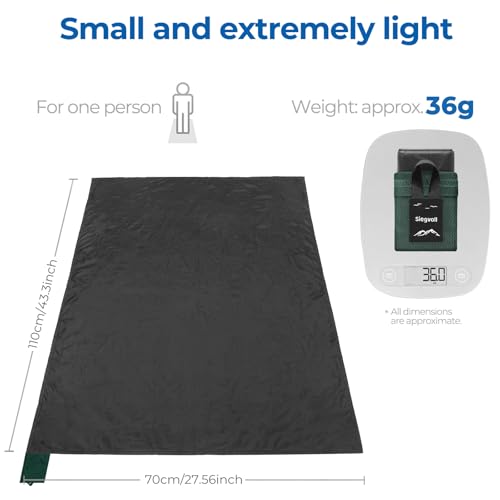 Pocket Picnic Blanket for 1 Person, 43.3x27.56″ (1.27oz) Super Light Compact Beach Blanket, SandProof Waterproof Portable Beach Picnic Mat for Outdoor Hiking Camping Travel Festival(Black) - color: I Black (Green Pack), size: 1person（43.3x27.56″)