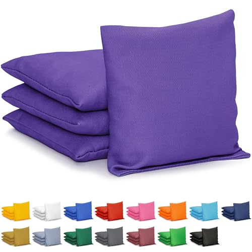 GoSports Classic Cornhole Bean Bags Set of 4-16 Colors Available - Regulation All Weather, Mix and Match - color: Purple, size: 6 X 6"