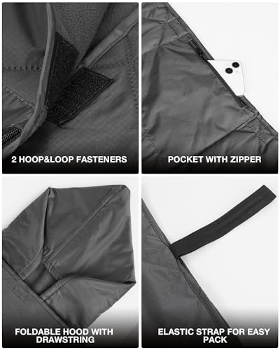 DUKUSEEK Hooded Outdoor Stadium Blanket, Extra Large 79" x 59" Waterproof Camping Blanket, Quilted, Thick Fleece, Warm, Windproof, Sand Proof, Portable, Perfect for Travel,Sports