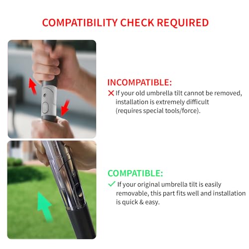 Patio Umbrella Replacement Parts, Outdoor Umbrella Pole Replacement Push-Button Tilt Adjustment for Balcony Umbrella, Outdoor Patio Umbrella Mounting Bracket for Deck Garden Party