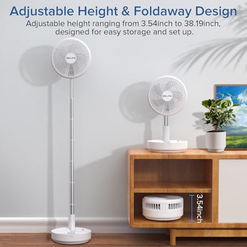 Belife X8 Portable Fan, Cordless 7200mAh Battery Operated Oscillating Fan, USB Rechargeable Desk Floor Fan with Remote, Foldable Telescopic Fan for Home Bedroom Sleeping Office Camping Travel (White) - color: White, style: Oscillating