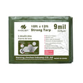 Waterproof 10 x 12 Feet Tarp Heavy Duty 9-mil Thick Multi-Purpose Covers Army Green PE Tarpaulin - color: 9mil Army Green, size: 10x12 FT