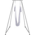 VEVOR Yoga Stand Frame, Max 441-551 lbs Load Swing Stand, Triangular Structure Aerial Rig, Aerial Silk Stands with Yoga Hammock, Standard & Height-Adjustable Version - color: White, style: Standard Version