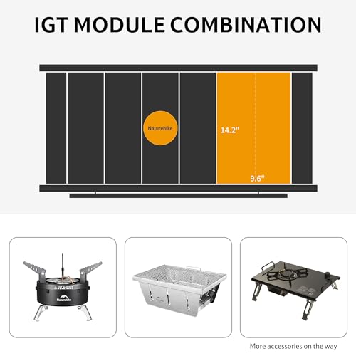 Naturehike Upgraded IGT Camping Table, Height Adjustable IGT Cook System, Folding Portable Camp Table for Outdoor Picnic Car RV Trip Patio Backyard BBQ - style: Upgraded