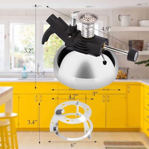 Portable Butane Burner, Butane Stove for Siphon Coffee Maker, Adjustable Flame, Gas Refillable Camping Burner with Furnace Stand for Cooking Camping and Lab