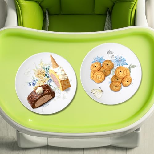 Naozinebi 4 Pcs 10 Inch Spring Theme Flower Plates Melamine Floral Dinnerware Set Reusable Melamine Spring Floral Baby Shower Plate Dishwasher Creatively Drop Resistant Cute Plastic Dish - style: Flowers