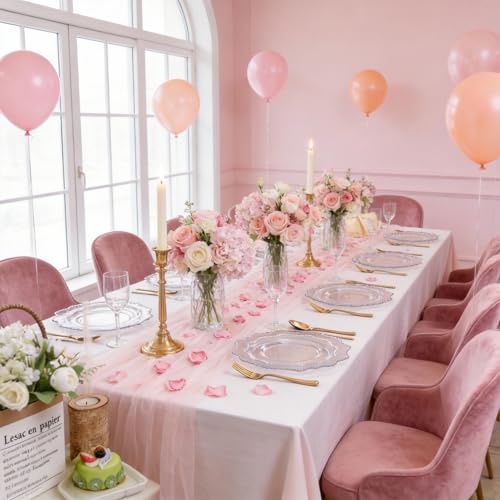 COLOSUS 100pcs Clear Plastic Plates - Heavy Duty Plastic Plates Disposable for Party/wedding Include 50pcs Dinner Plates and 50pcs Dessert Plates. - color: Clear