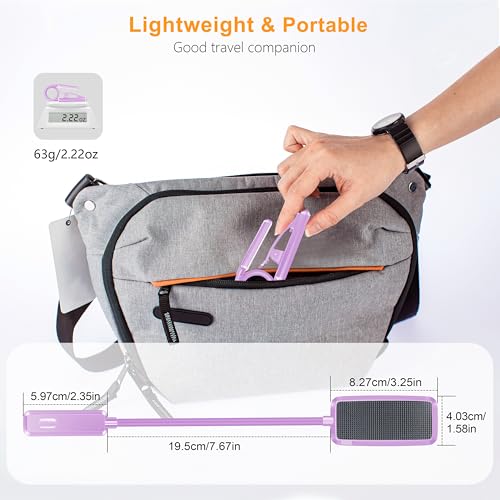 Gritin 9 LED Rechargeable Book Light for Reading in Bed - Eye Caring 3 Color Temperatures,Stepless Dimming Brightness,80 Hrs Runtime Small Lightweight Clip On Book Reading Light for Studying-Purple - color: Purple