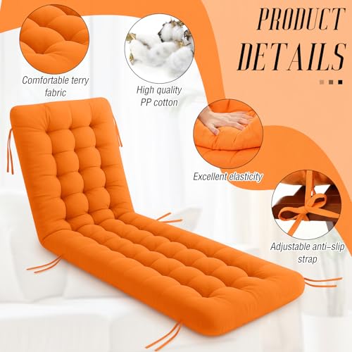 Vercraft Long Floor Cushion Large Floor Cushion with Brushed Cotton 74.8 x 27.5 x 3.15 in Jumbo Lounger Pillow for Outdoor Indoor Bay Window Meditation Yoga Reading Sleeping(1 Pc,Orange) - color: Orange