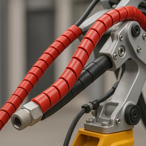 Electriduct 1/2 Inch Heavy Duty Spiral Wrap HDPE Flexible Plastic Cable Sleeve Hose Protector 25 Feet - Red - color: Red, size: 0.5 in - 25 ft