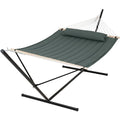 SUNCREAT Standing Hammock with 15 ft Stand, Hammocks for Outside, Gray Green - color: Gray Green, size: 15 ft Stand