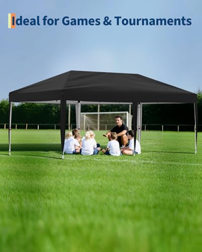 10x20 Pop Up Canopy Tent Outdoor Canopy with 6 Removable Sidewalls One-Person Set Up Heavy Duty Commercial Instant Tent Shelter-Blue - color: Black, size: 10x20FT/6-Sidewall
