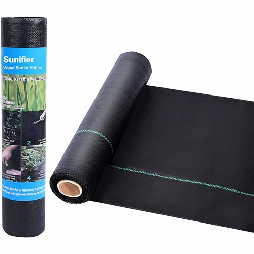 Weed Barrier Landscape Fabric Heavy Duty，Garden Fabric Weed Barrier，Black Mulch for Landscaping, Weed Blocker Fabric Garden Bed Cover Garden Supplies (1.3ft x 150ft) - size: 1.3ft X 150ft