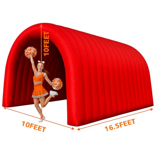 23x10x10FT Quick Setup Inflatable Tunnel Arch - for Sports Games, Trade Shows & Promotions (Blower Included) - color: Red, size: 16.5FT