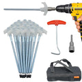 12 Pack Screw in Tent Stakes Heavy Duty-8” Metal Pegs for Ground, Drill in Camping Stake with Hex Head Driver, Spikes Puller, Protector/Stopper in Carrying Bag, for Hiking, Glow in Dark - color: luminous