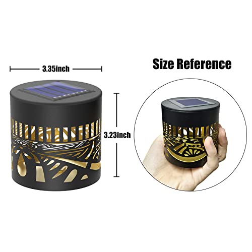 gardencave 2 Pack Solar Fence Lights Metal Solar Powered Outdoor Wall Deck Lights Lotus Theme Waterproof Fence Light for Garden Post Patio Backyard Yard Decor (Lotus, 2 Pack) - color: Lotus, size: 2 Pack