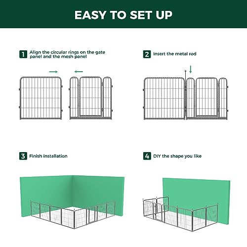 FXW Aster Dog Playpen Designed for Yard, 24inch 16 Panels - size: 24"H & 16 Panels