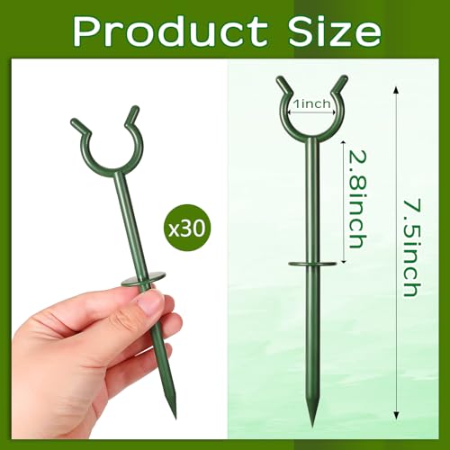 Taiyin 20 Pcs 3/4'' Garden Hose Holder Brackets Garden Guide Holder Decorative Outdoor Guide Stakes Support Spike Plant Tool to Keep Off Lawn for Yard (Green) - color: Green