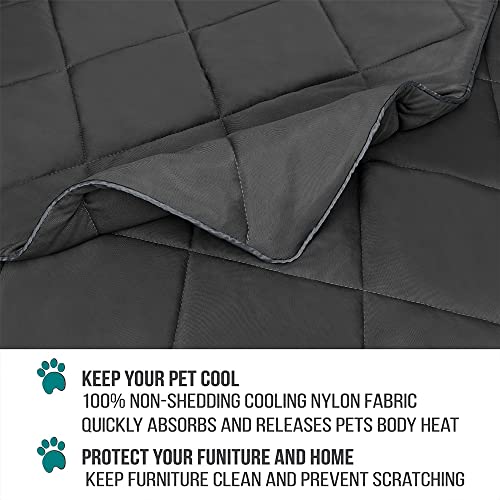 PetAmi Premium Cooling Dog Blanket | Lightweight Fluffy Pet Throw Blanket Bed Cover for Dogs, Cat, Puppies | Pet Blanket Furniture Protector Couch Sofa | Reversible Fuzzy Cozy | 24x32, Grey - color: Grey, size: Small (24x32)