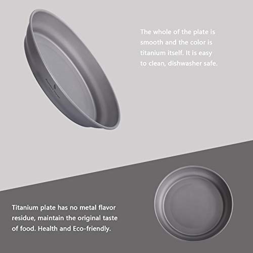 Boundless Voyage Ultralight Titanium Bowl Pan Plate Dish with Carry Bag Outdoor Camping Portable Tableware Cookware ((Plate-M)-Ti15167B) - color: (Plate-M)-Ti15167B