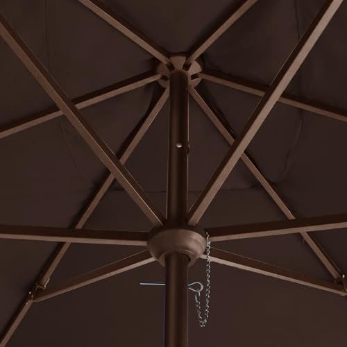 EliteShade USA 10-Year-Non-Fading 6.5x10Ft Rectangular Market Patio Umbrella, UPF 50+ UV Protection Performance Sun Umbrella, Heavy Duty Commercial Grade Outdoor Table Umbrella with Crank, Windproof Vented Top for Garden, Pool, Deck and Outdoor Playsets,