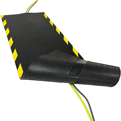 Portifera Morland Protect Rubber - 47¼in x 15⅝in - Nitrile Rubber Cord Cover Mat - Outdoor and Indoor use - Overfloor Protector for Cables Cords or Wires - Protect from Trips and Falls Repositionable - color: Rubber Top Black Diamond