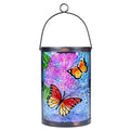 MUMTOP Hanging Solar Lantern Outdoor Waterproof LED Solar Lights Butterfly Decorative Solar Lanterns Tabletop Lamp for Outdoor Patio Garden Yard Decor - style: Butterfly