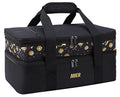 MIER Insulated Double Casserole Carrier Bag for Lasagna Lugger, Potluck Parties, Picnic, Beach, Fits 9 x 13 Inches Baking Dish, Casserole Dish, Expandable, Black - color: Black