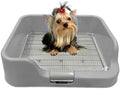 [DogCharge] Indoor Dog Potty Tray – with Protection Wall Every Side for No Leak, Spill, Accident - Keep Paws Dry and Floors Clean (Tray Only, Grey) - color: Grey