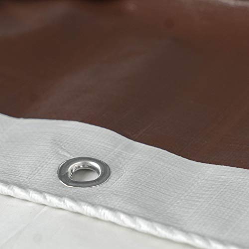 Watershed Innovations HydraTarp 18 Ft. X 24 Ft. Premium Heavy Duty Waterproof Tarp - 18mil Thick - White/Brown Reversible Tarp with D-Rings - size: 18ft x 24ft