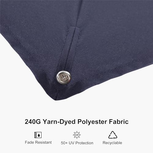 PURPLE LEAF Patio Umbrella with Base Included, 8ft Outdoor Aluminum Cantilever Umbrella with 360° Rotation, Champagne Offset Umbrella for Outdoor Garden Pool, Navy Blue - color: Navy Blue, size: 8' x 8'