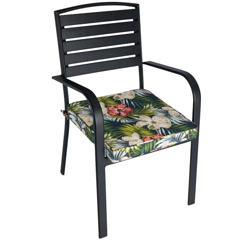 Magpie Fabrics Indoor Outdoor Waterproof Square Chair Cushion, 18" x 18" x 2.5", 2 Pack, Water Resistant Seat Cushions, for Patio Garden Office, Midnight Floral - color: A Midnight Floral