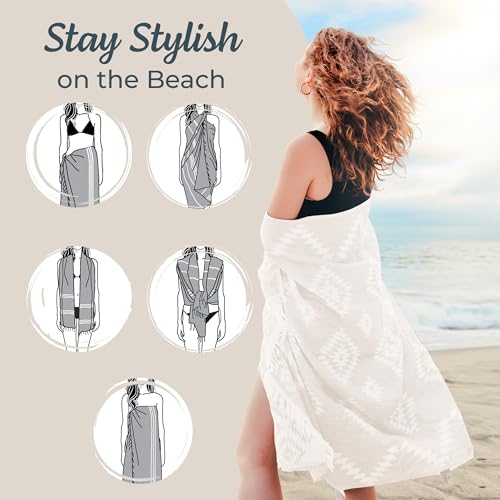 Premium Turkish Beach Towel – 100% Natural Cotton, Quick Dry, Sand Free, Oversized Beach Towel 35”x67” – Ideal for Travel, Pool, and Beach Blanket – Beige Sand Color - color: Beige