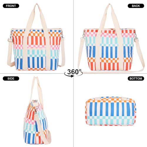 Nanxson 9L/15L/29L Extra Large Insulated Lunch Bag for Women Adult Reusable Leakproof Picnic Lunch Box Freezable Cooler Tote Bag (29L,B-Multicoloured Plaid) - color: B-Multicoloured Plaid, size: 29L