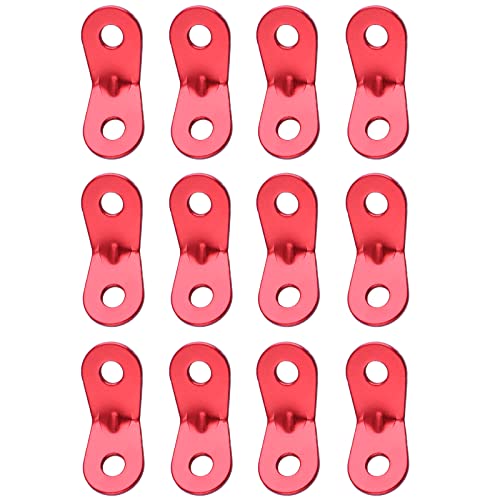 TRIWONDER Guyline Cord Adjuster Rope Tensioner Tent Guy Line Paracord Tightener Loop Alien Aluminum Alloy for Camping Hiking (Red (2 Holes) - 12 Pack) - color: Two Holes - Red (12 Pack)