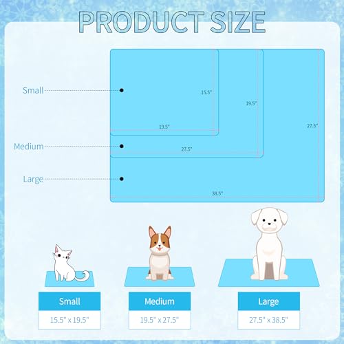 NACOCO Summer Pet Cooling Mat - Cat Dog Cushion Pad Sleeping Cool Snowflake Comfortable Soft for Pets Kids and Adults (Blue Snowflake, S) - color: Blue Snowflake, size: S: 15.5'' x 19.5''