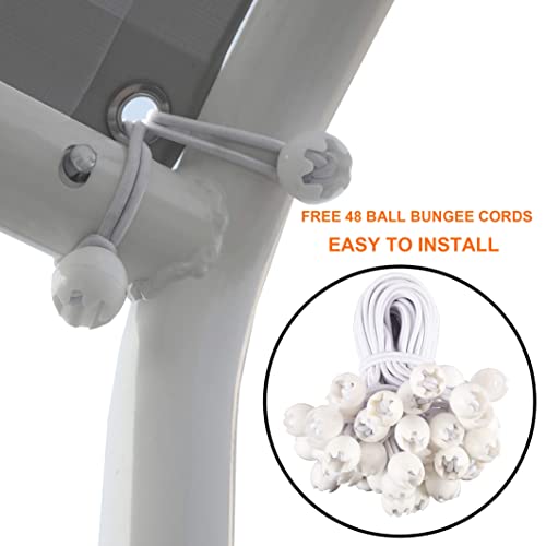 Thanaddo 10 x 20 Ft Carport Replacement Canopy Cover Garage Top Tent Shelter Tarp with Free 44 Ball Bungee Cords,Grey(Only Cover, Frame Not Include) - size: 10x20 grey