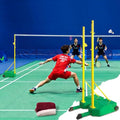 Portable Badminton Nets Pole,Movable Badminton Net Stand with Wheels,5.1ft Badminton Poles,Freestanding Sport Training Equipment for Outdoor & Indoor School Court Backyard Adults Kids Use