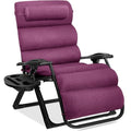 Best Choice Products Oversized Zero Gravity Chair, Folding Outdoor Patio Recliner, XL Anti Gravity Lounger w/Removable Cushion, Cup Holder, Side Tray, 350lb Capacity - Amethyst Purple - color: Amethyst Purple