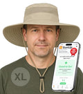 GearTOP Safari Hat for Men Sun Hats for Women UV Protection UPF 50+ Fishing, Gardening, Hiking Hat (22-23 1/2") - color: Beige XL