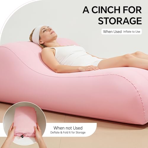 BBL Bed After Surgery for Sleeping, Inflatable Mattress Chair Sofa with Hole, Brazilian Butt Lift Recovery Pillow Post Surgery Air Couch for Home - color: Pink a