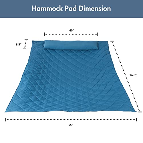 ANOW Outdoor Hammock Pad and Pillow Set Only, Heavy Duty Hammock Pad, Blue - color: Blue