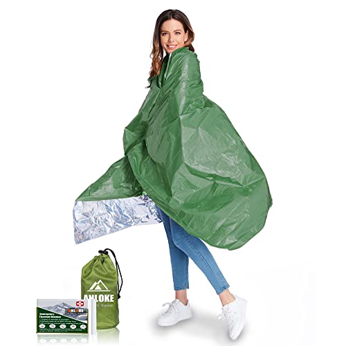 ANLOKE Emergency Blankets Mylar Thermal Blanket (4 Pack) of Space Blanket 82" x62''. Survival Blankets Heavy Duty Camping Gear, First Aid, Green - color: Green -4 Pack