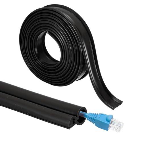 MECCANIXITY 10ft Cable Management Sleeve, 1/4 Inch ID Flexible Cord Wires Hider Cover Insulation Snap-fit Protector for Substation, High-Voltage Electrical Networks, Black - size: 1/4 Inch