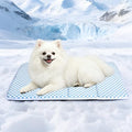 Cooling Dog Mat Q-Max>0.5 - Rapid Cooling Tech, Thin Breathable Crate Pad, Portable Washable Summer Mat, Chill Soothing Fabric - 24"x18" Small Dog/Cat, Blue - color: Blue, size: 24"L x18"W x 0.8"H