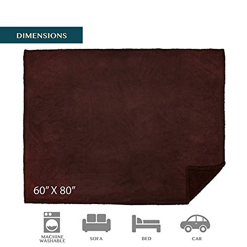 Pavilia Waterproof Couch & Dog Blanket | Plush Soft Warm Fuzzy Sherpa, Brown, 90x90 - color: Brown, size: 90x90 Inches