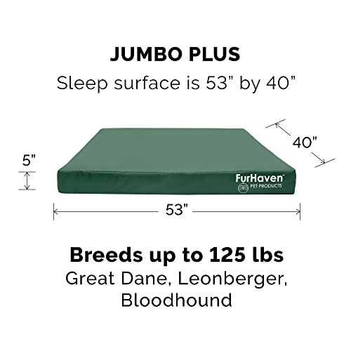 Furhaven Replacement Dog Bed Cover Water-Resistant Indoor/Outdoor Logo Print Oxford Polycanvas Mattress, Washable - Forest, Jumbo Plus (XX-Large) - color: Forest, size: Jumbo Plus (Xx-large) (Pack of 1)
